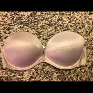 White strapless Victoria’s Secret bra